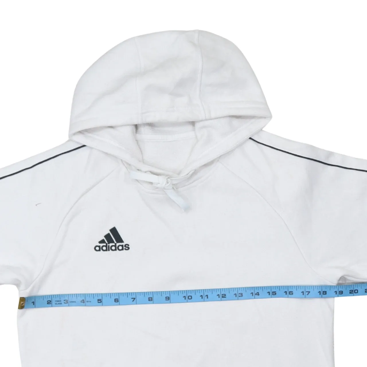 Adidas 90's Drawstring Pockets Pullover Hoodie XSmall White sold by Vintage Club product image thumbnail 5