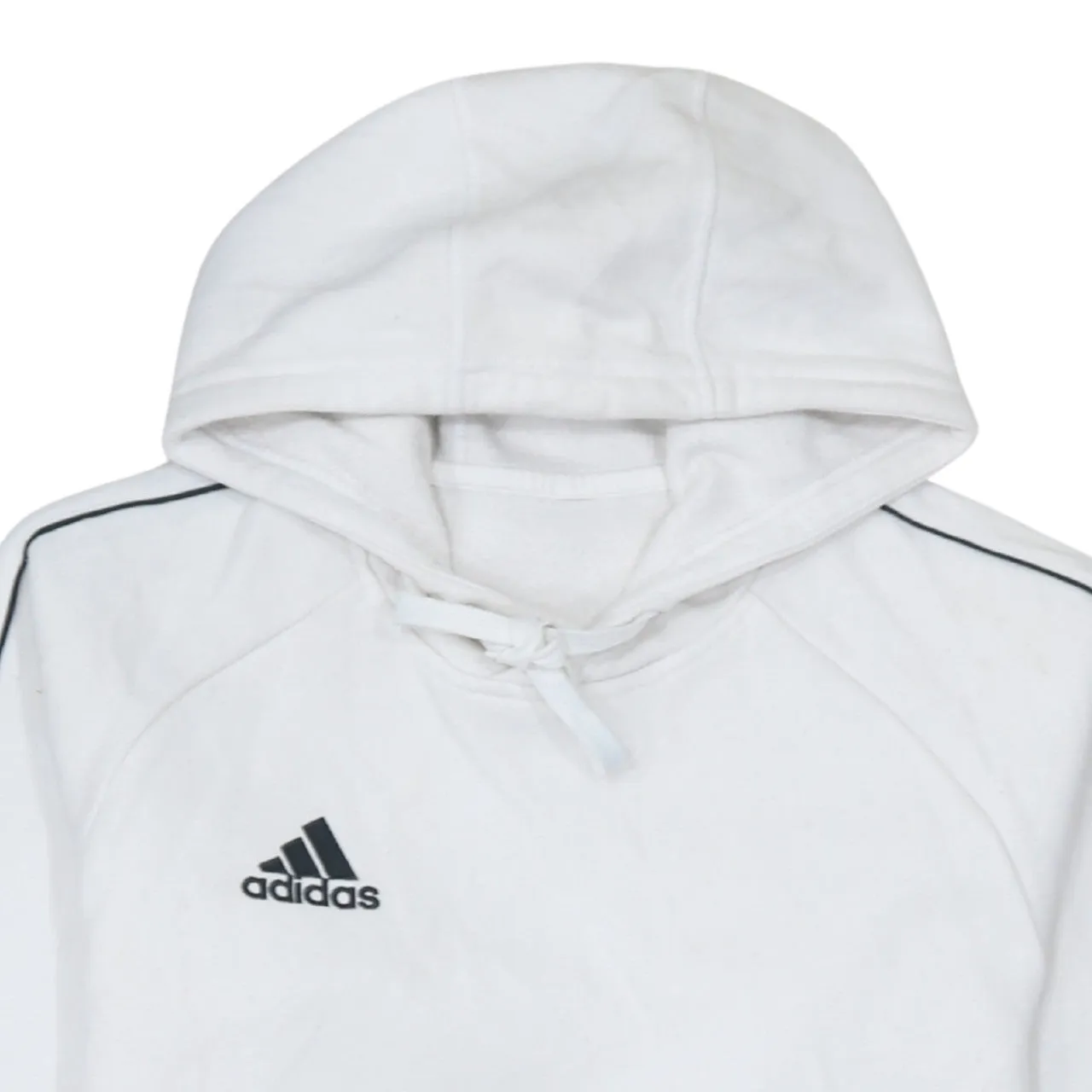 Adidas 90's Drawstring Pockets Pullover Hoodie XSmall White sold by Vintage Club product image thumbnail 3