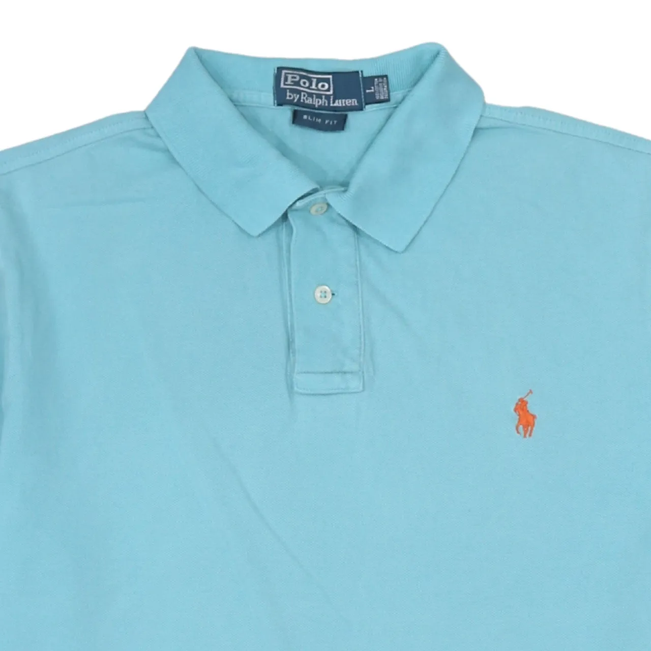 Polo Ralph Lauren 90's Short Sleeves Quarter Button Polo Shirt Large Blue sold by Vintage Club product image thumbnail 3