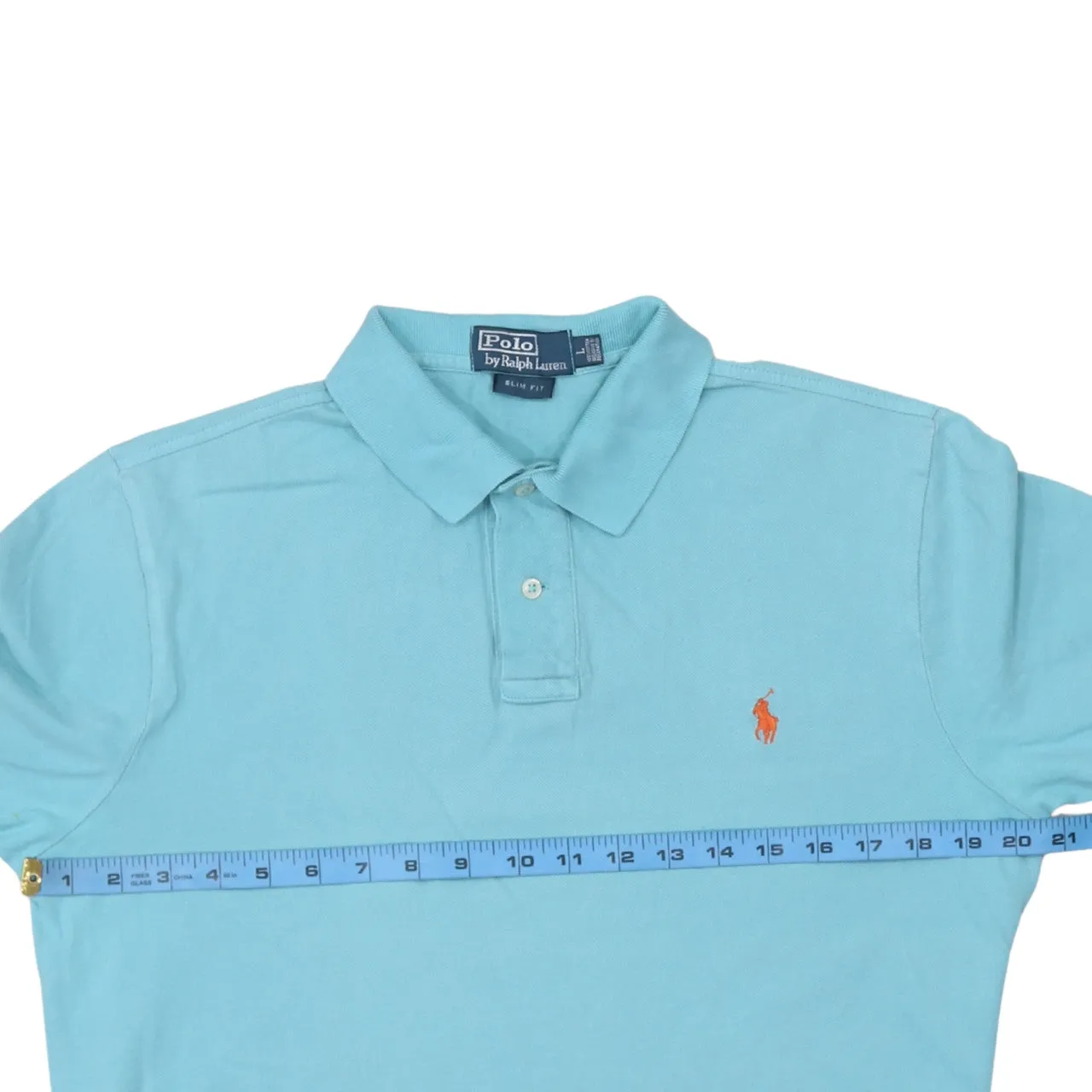 Polo Ralph Lauren 90's Short Sleeves Quarter Button Polo Shirt Large Blue sold by Vintage Club product image thumbnail 5
