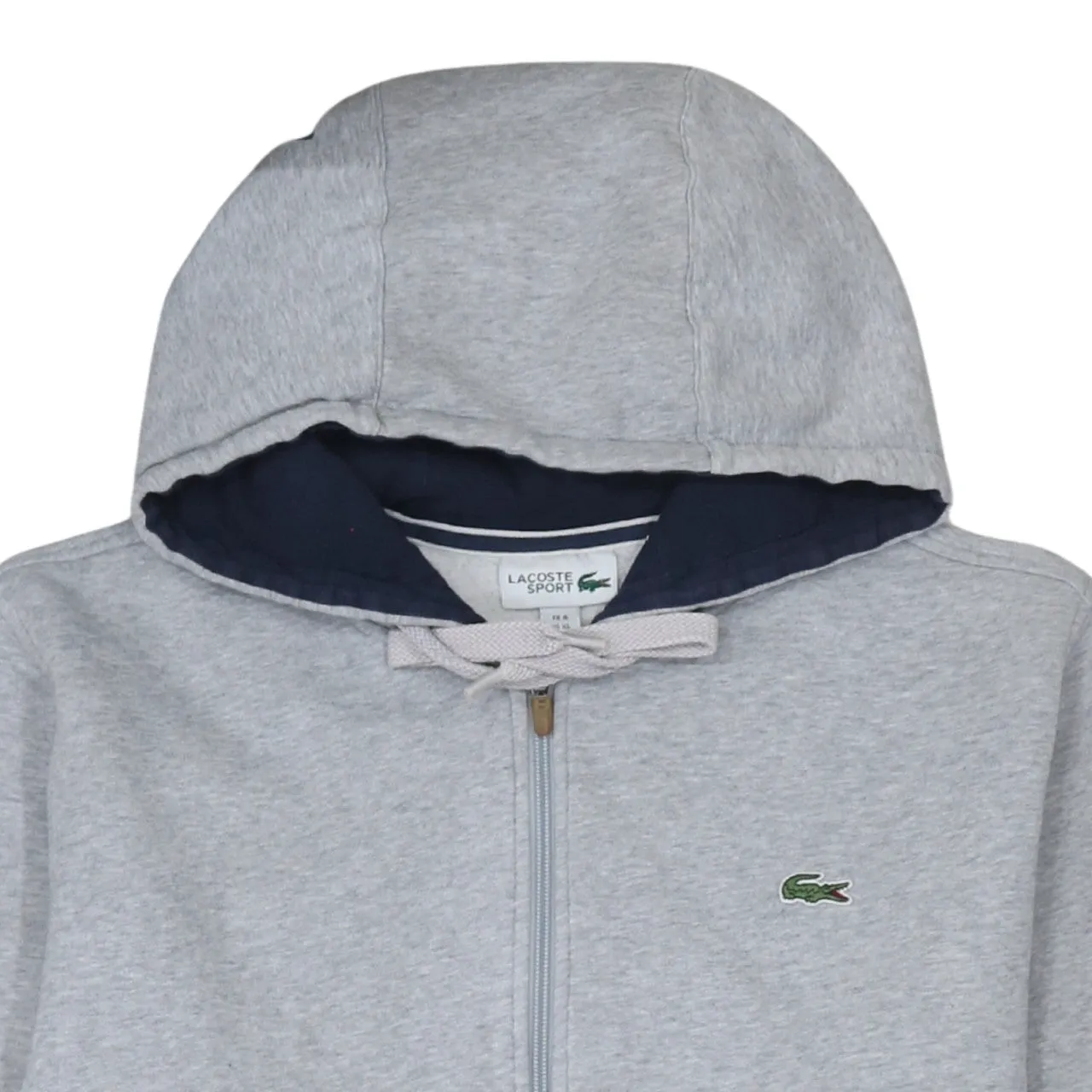 Lacoste 90's Lightweight Full Zip Up Hoodie XLarge Grey sold by Vintage Club product image thumbnail 3