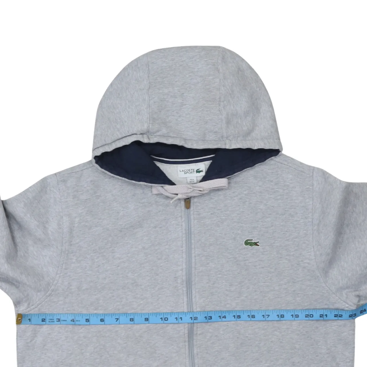 Lacoste 90's Lightweight Full Zip Up Hoodie XLarge Grey sold by Vintage Club product image thumbnail 5