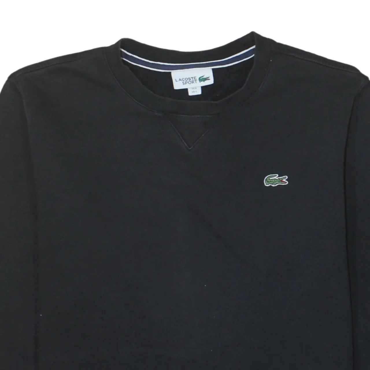 Lacoste 90's Lightweight Crew Neck Sweatshirt Large Black sold by Vintage Club product image thumbnail 3
