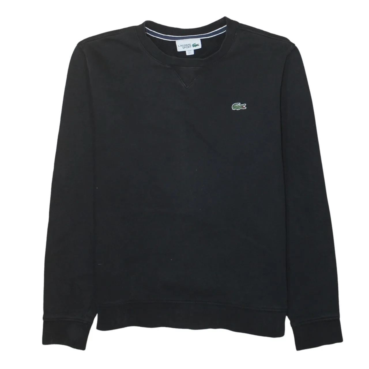 Lacoste 90's Lightweight Crew Neck Sweatshirt Large Black sold by Vintage Club