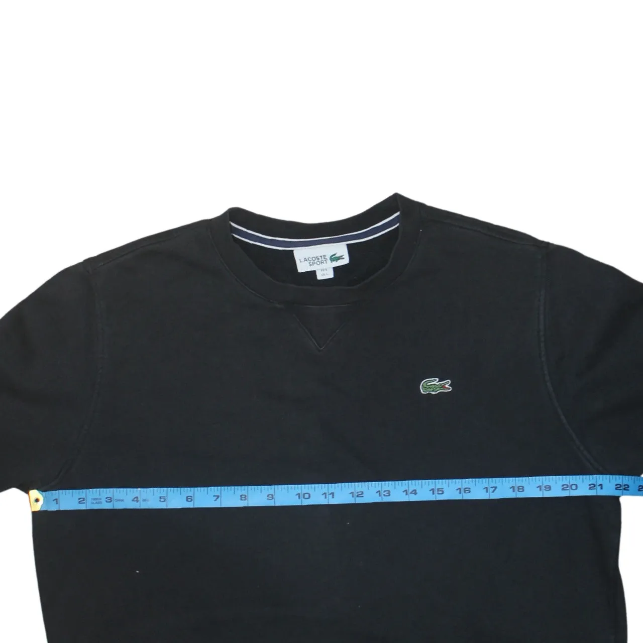 Lacoste 90's Lightweight Crew Neck Sweatshirt Large Black sold by Vintage Club product image thumbnail 5