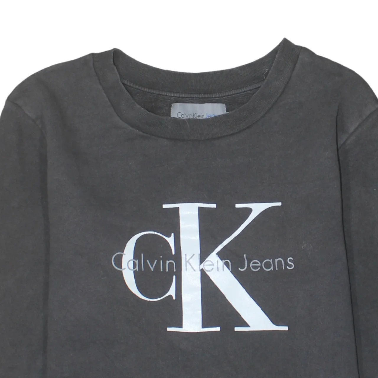 Calvin Klein 90's Spellout Crew Neck Sweatshirt Large Grey sold by Vintage Club product image thumbnail 3