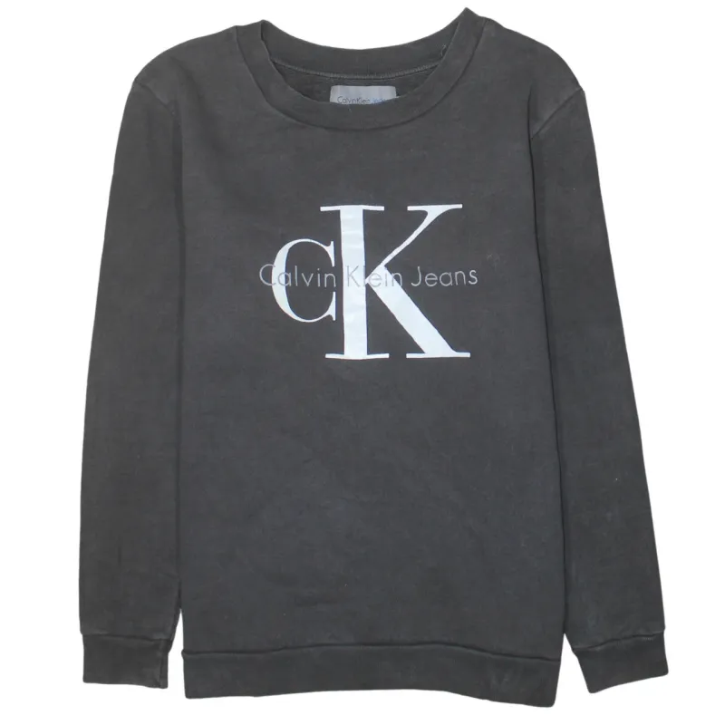 Calvin Klein 90's Spellout Crew Neck Sweatshirt Large Grey sold by Vintage Club