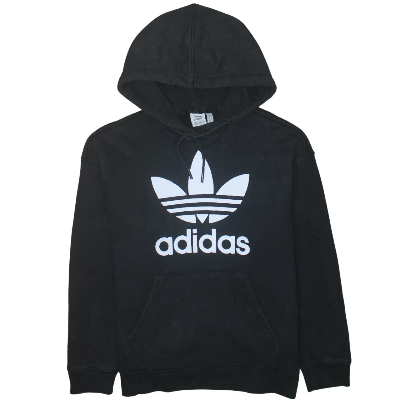 Adidas 90's Spellout Pullover Hoodie Medium Black sold by Vintage Club