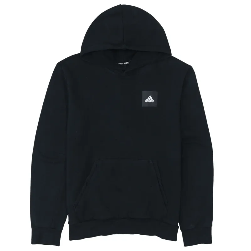 Adidas 90's Drawstring Pockets Pullover Hoodie Medium Black sold by Vintage Club