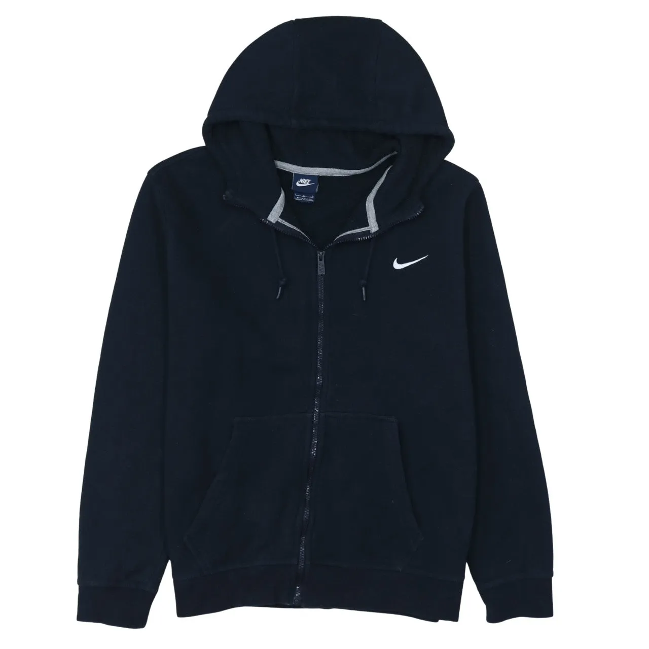 Nike 90's Swoosh Full Zip Up Hoodie Large Navy Blue sold by Vintage Club