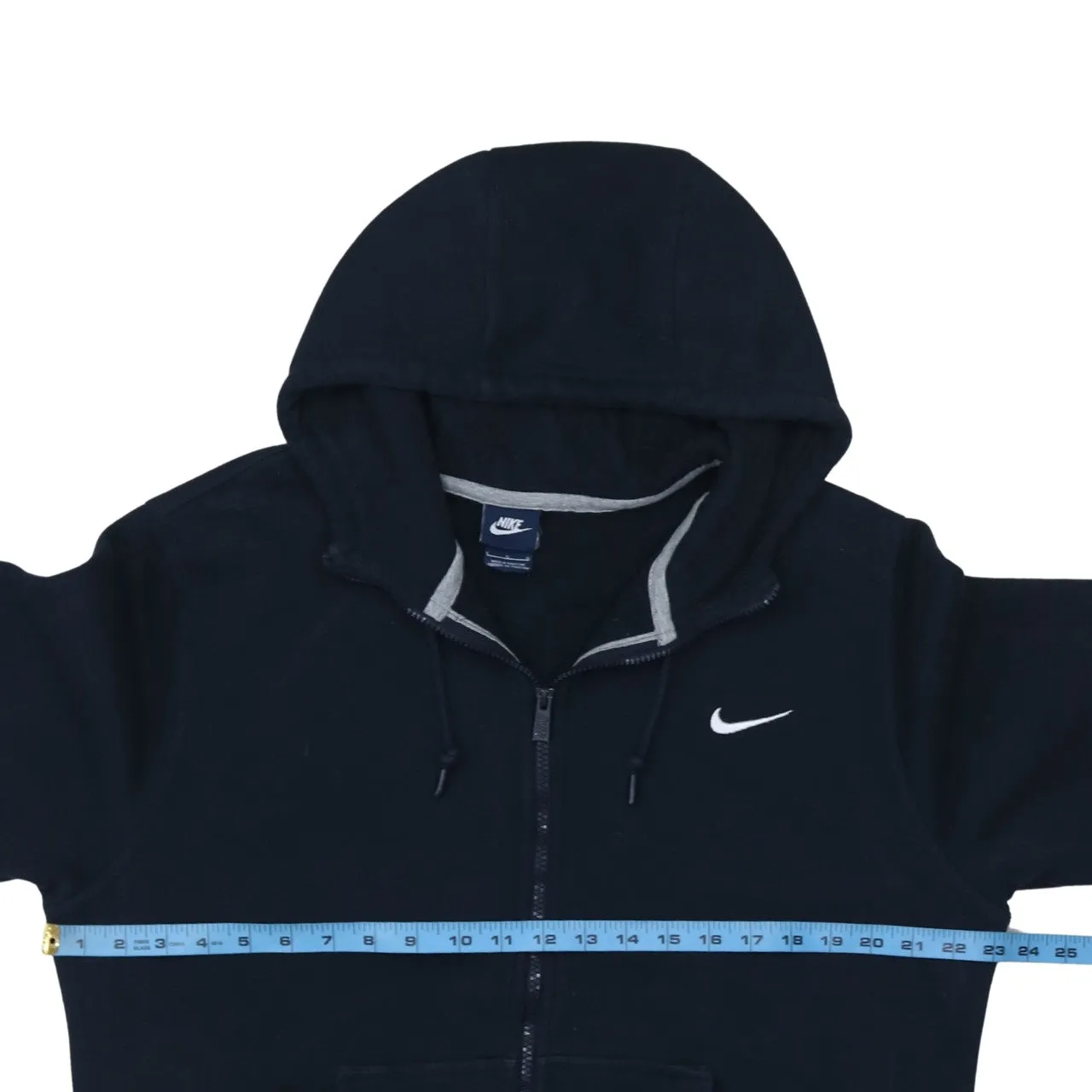 Nike 90's Swoosh Full Zip Up Hoodie Large Navy Blue sold by Vintage Club product image thumbnail 5