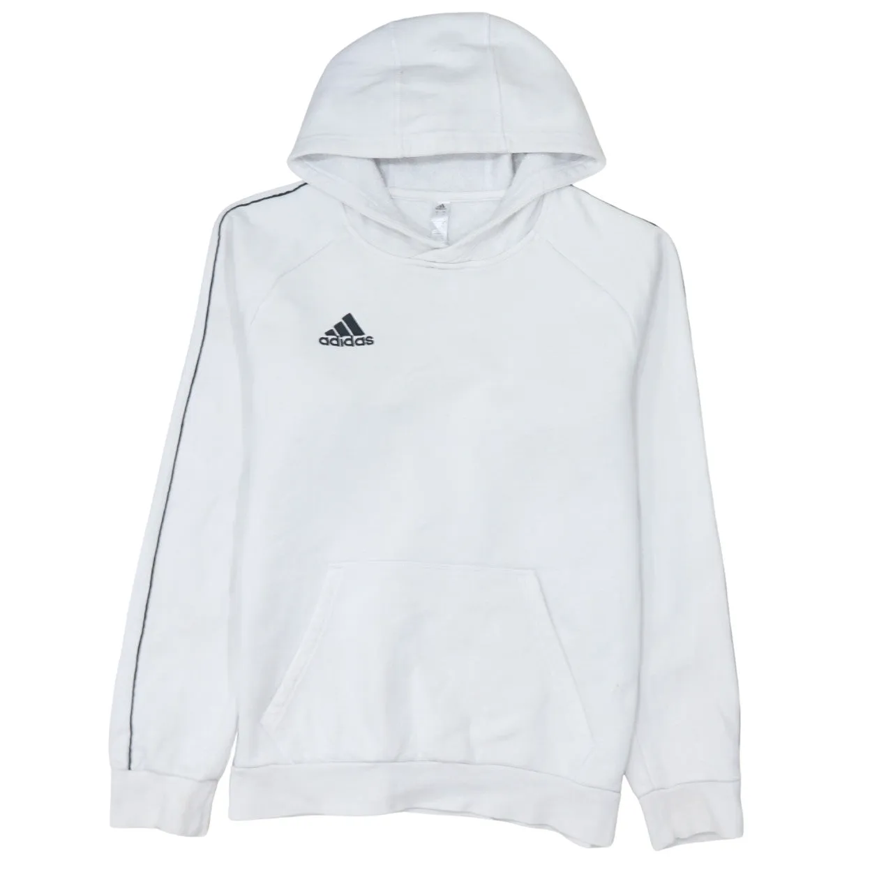 Adidas 90's Drawstring Pockets Pullover Hoodie Small White sold by Vintage Club