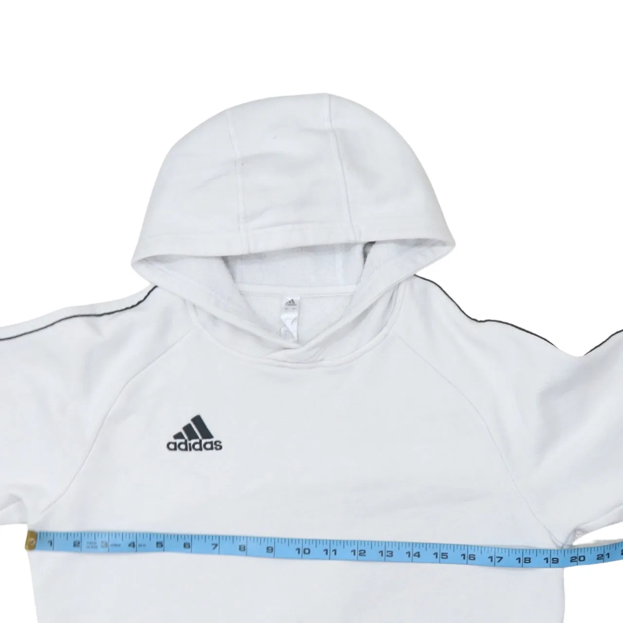Adidas 90's Drawstring Pockets Pullover Hoodie Small White sold by Vintage Club product image thumbnail 5