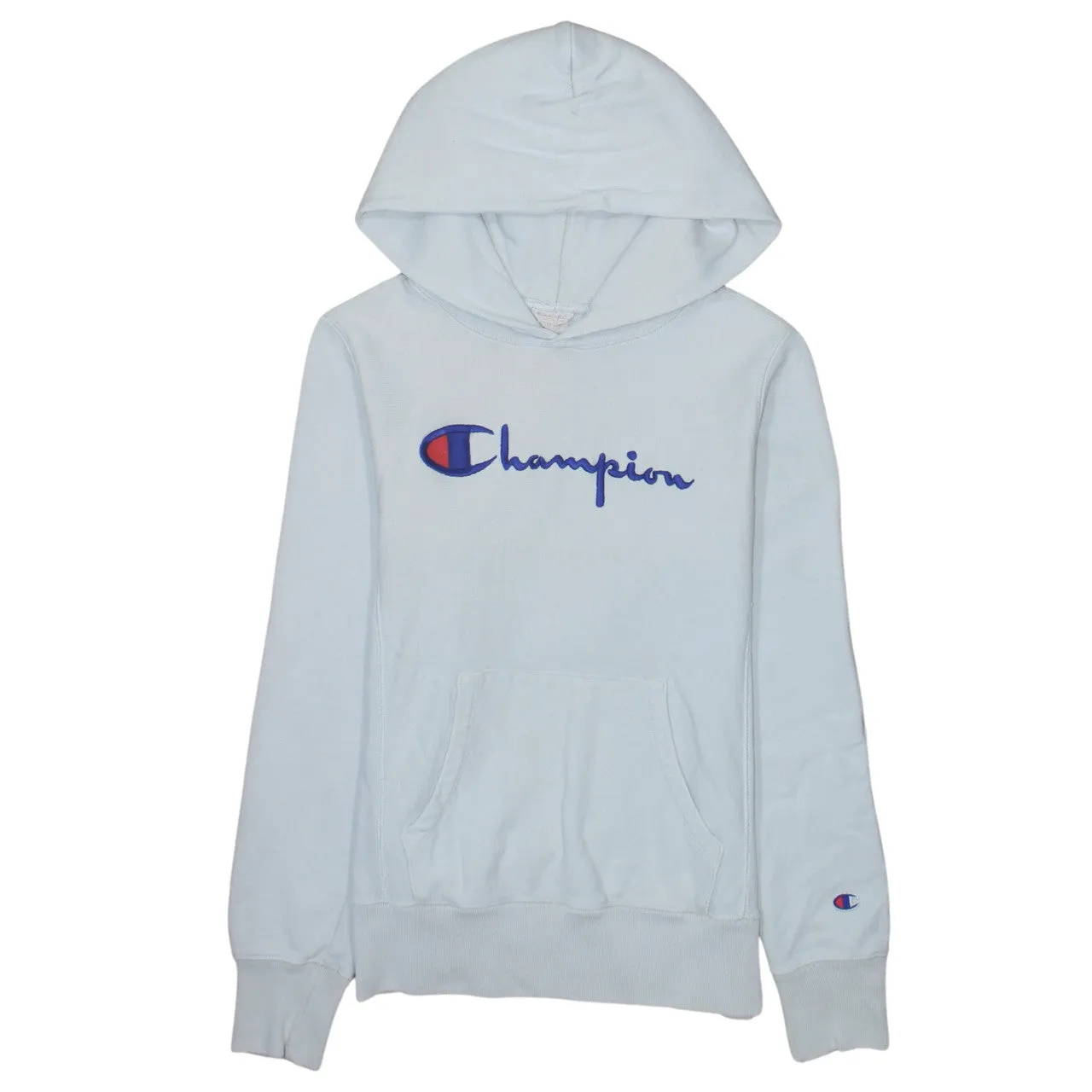Champion 90's Spellout Pullover Hoodie Medium White sold by Vintage Club