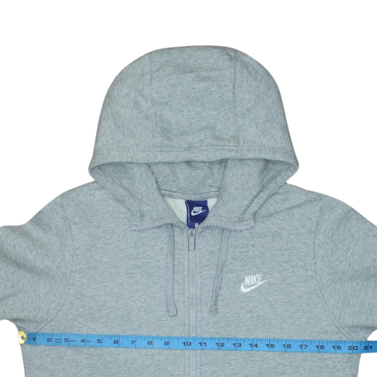 Nike 90's Swoosh Full Zip Up Hoodie Small Grey sold by Vintage Club product image thumbnail 5