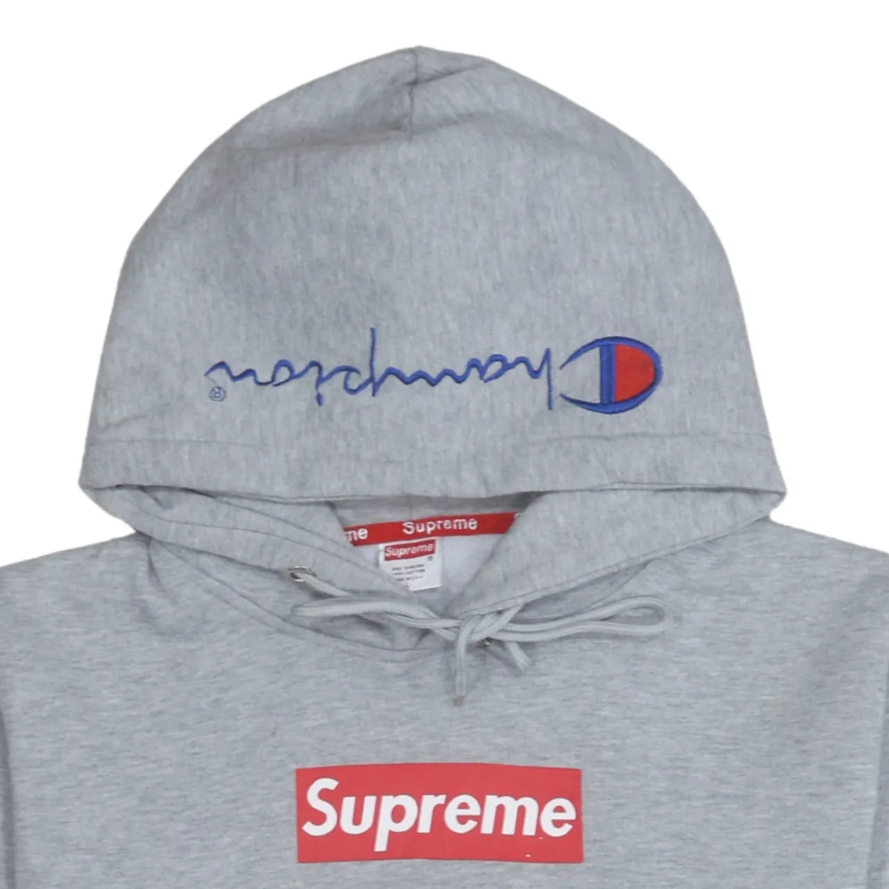 Supreme 90's Drawstring Pockets Pullover Hoodie Large Grey sold by Vintage Club product image thumbnail 3