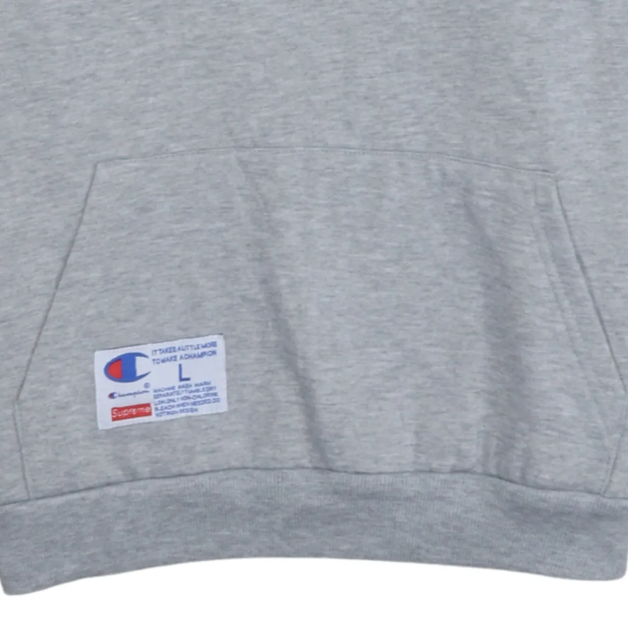 Supreme 90's Drawstring Pockets Pullover Hoodie Large Grey sold by Vintage Club product image thumbnail 4