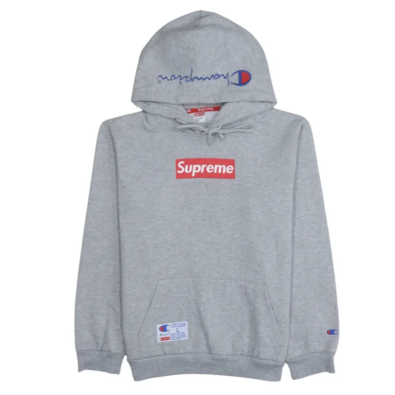 Supreme 90's Drawstring Pockets Pullover Hoodie Large Grey sold by Vintage Club