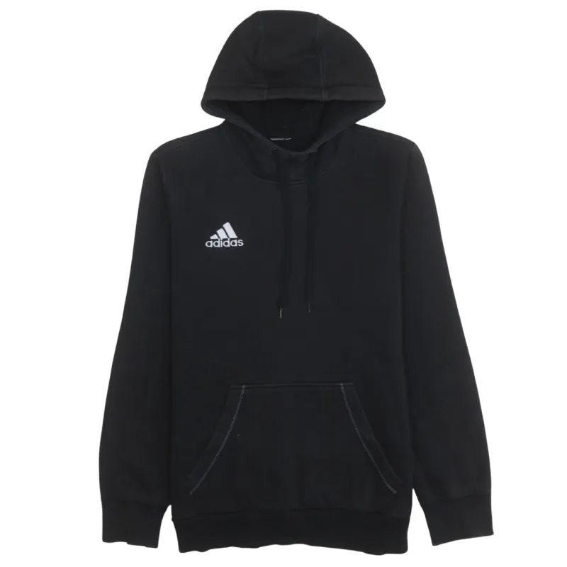 Adidas 90's Drawstring Pockets Pullover Hoodie Small  Black sold by Vintage Club