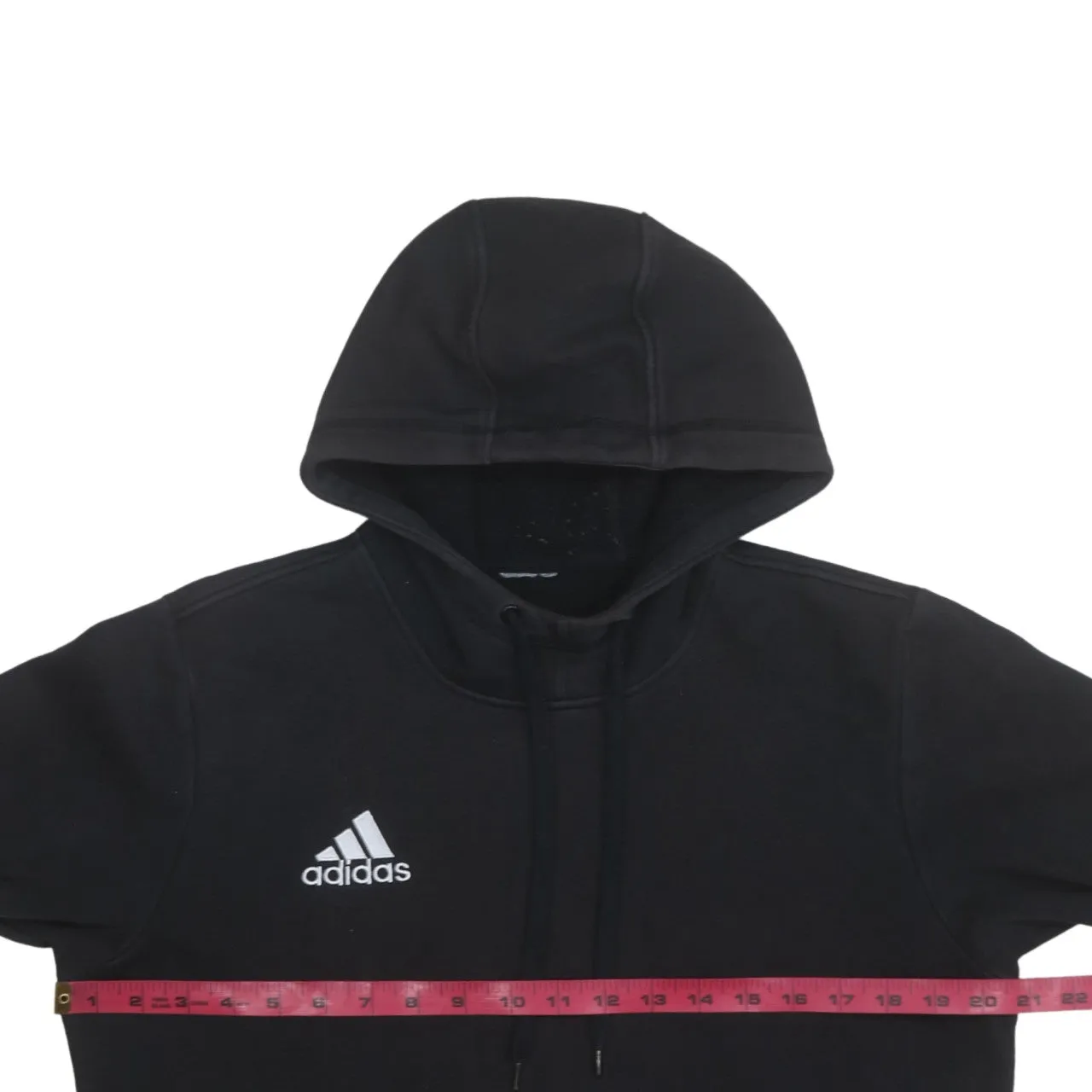 Adidas 90's Drawstring Pockets Pullover Hoodie Small Black sold by Vintage Club product image thumbnail 5