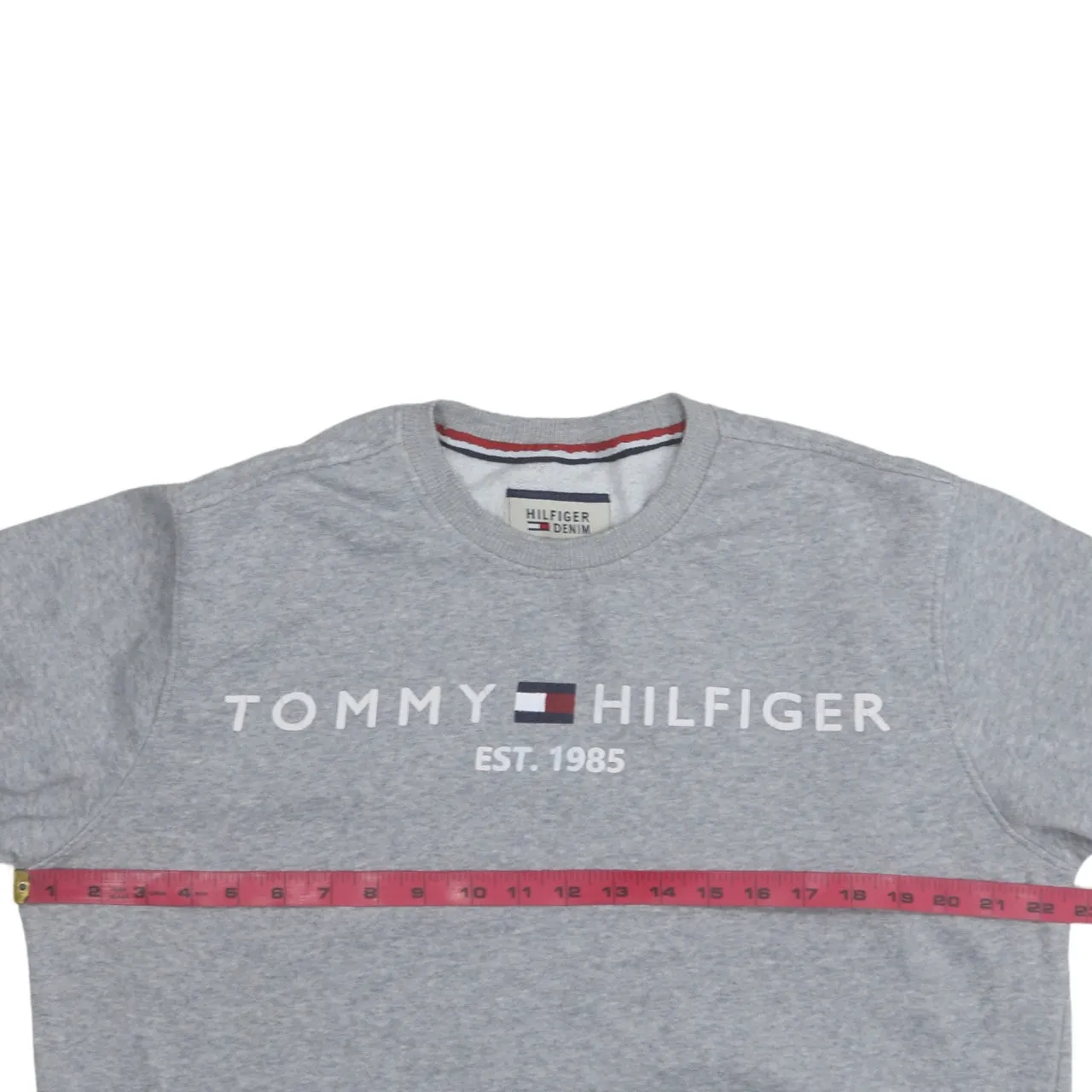 Tommy Hilfiger 90's Spellout Crew Neck Sweatshirt Large Grey sold by Vintage Club product image thumbnail 5
