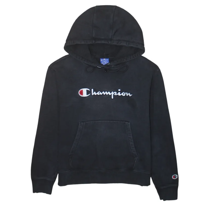 Champion 90's Spellout Pullover Hoodie XSmall Black sold by Vintage Club