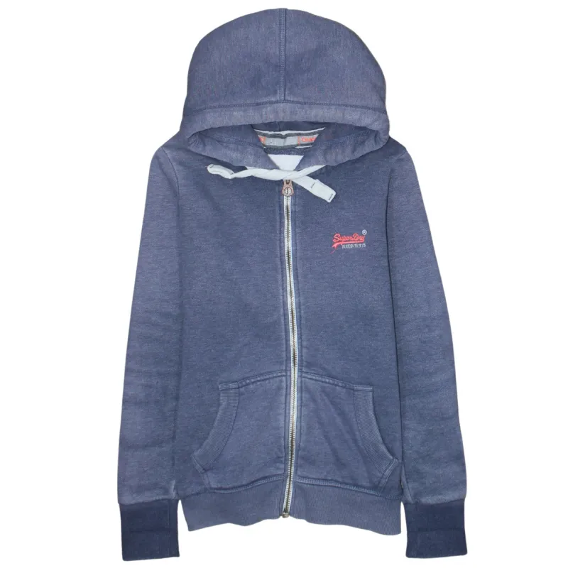 Super Dry 90's Lightweight Full Zip Up Hoodie Small Navy Blue made by Superdry