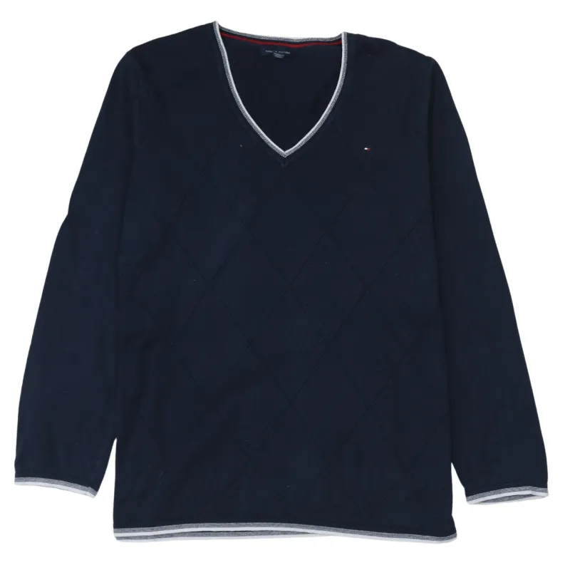 Tommy Hilfiger 90's Lightweight V Neck Sweatshirt XXLarge (2XL) Navy Blue made by Tommy Hilfiger