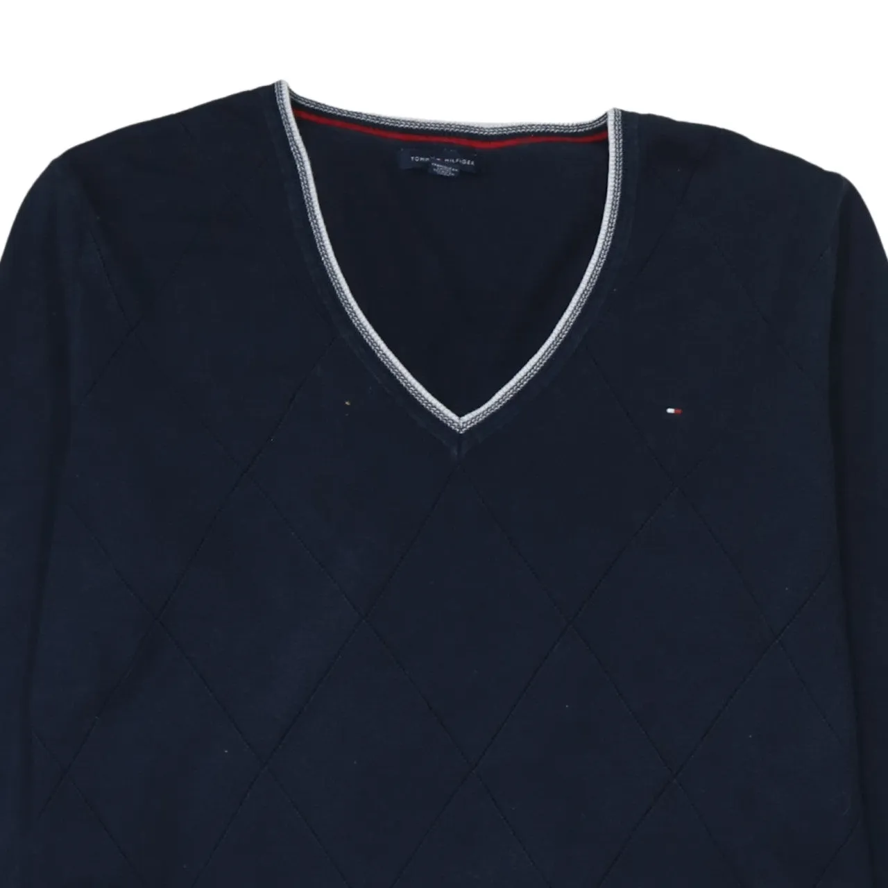 Tommy Hilfiger 90's Lightweight V Neck Sweatshirt XXLarge (2XL) Navy Blue sold by Vintage Club product image thumbnail 3