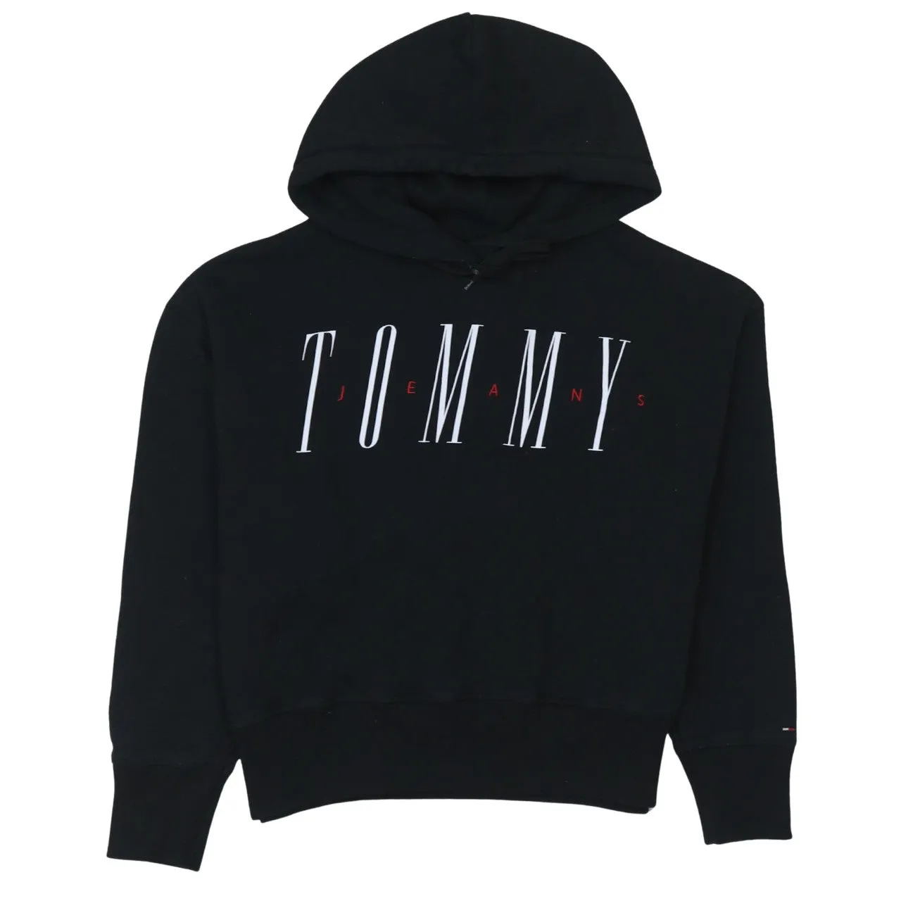 Tommy Jeans 90's Spellout Pullover Hoodie Small Black sold by Vintage Club
