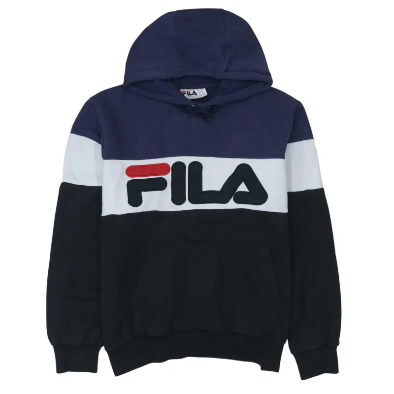 Fila 90's Spellout Pullover Hoodie Medium Black sold by Vintage Club
