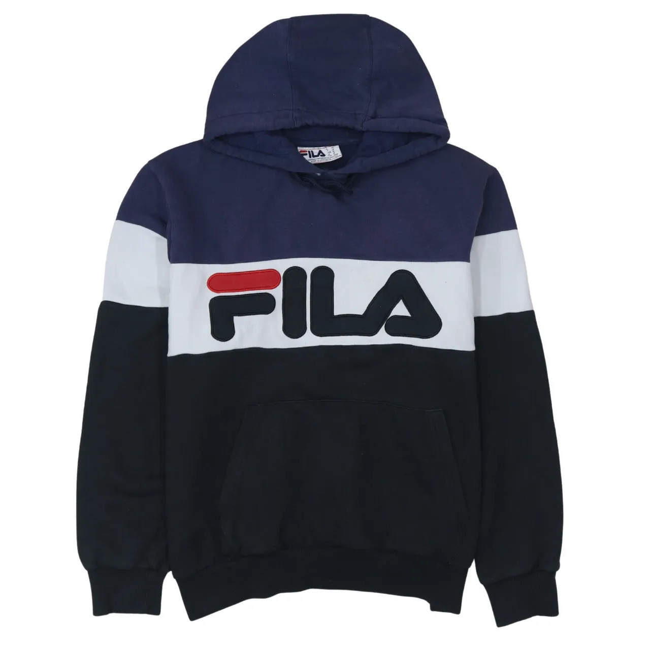 Fila 90's Spellout Pullover Hoodie Medium Black sold by Vintage Club