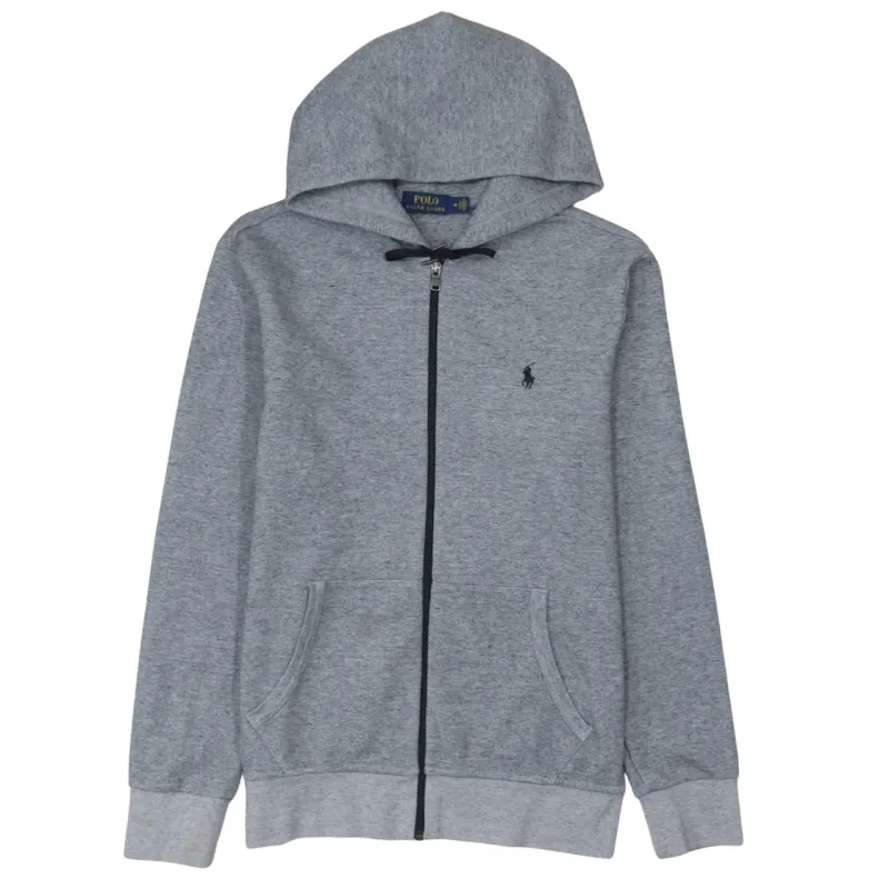 Polo Ralph Lauren 90's Lightweight Full Zip Up Hoodie Medium Grey made by Polo by Ralph Lauren