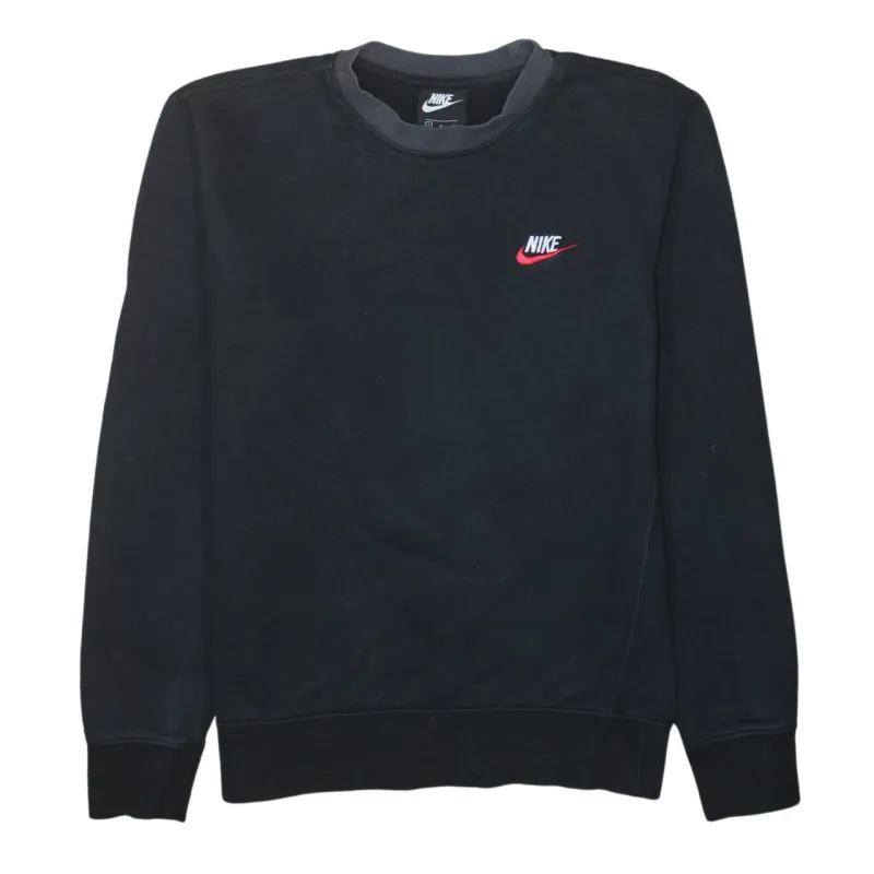 Nike 90's Swoosh Crew Neck Sweatshirt Small Black sold by Vintage Club