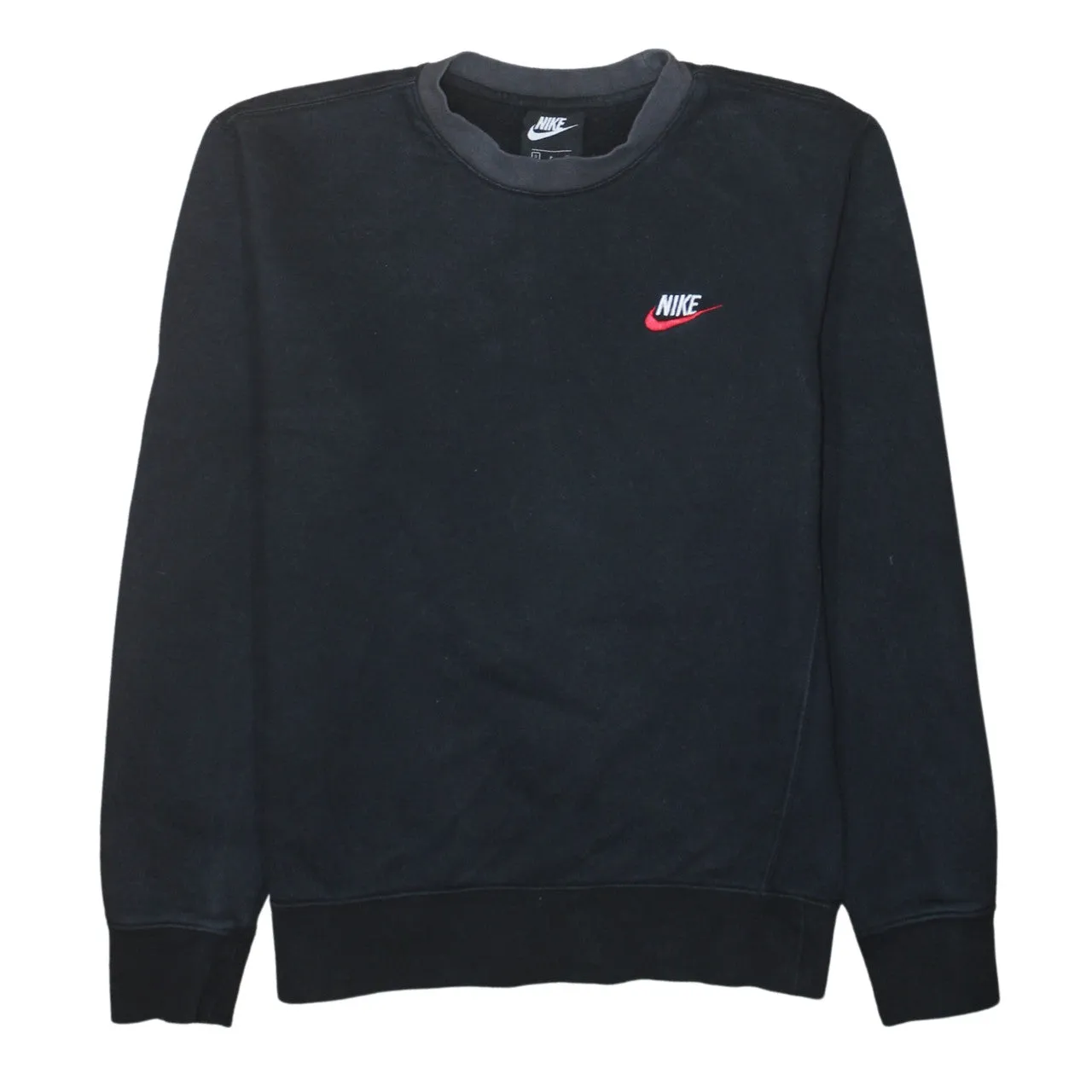 Nike 90's Swoosh Crew Neck Sweatshirt Small Black sold by Vintage Club