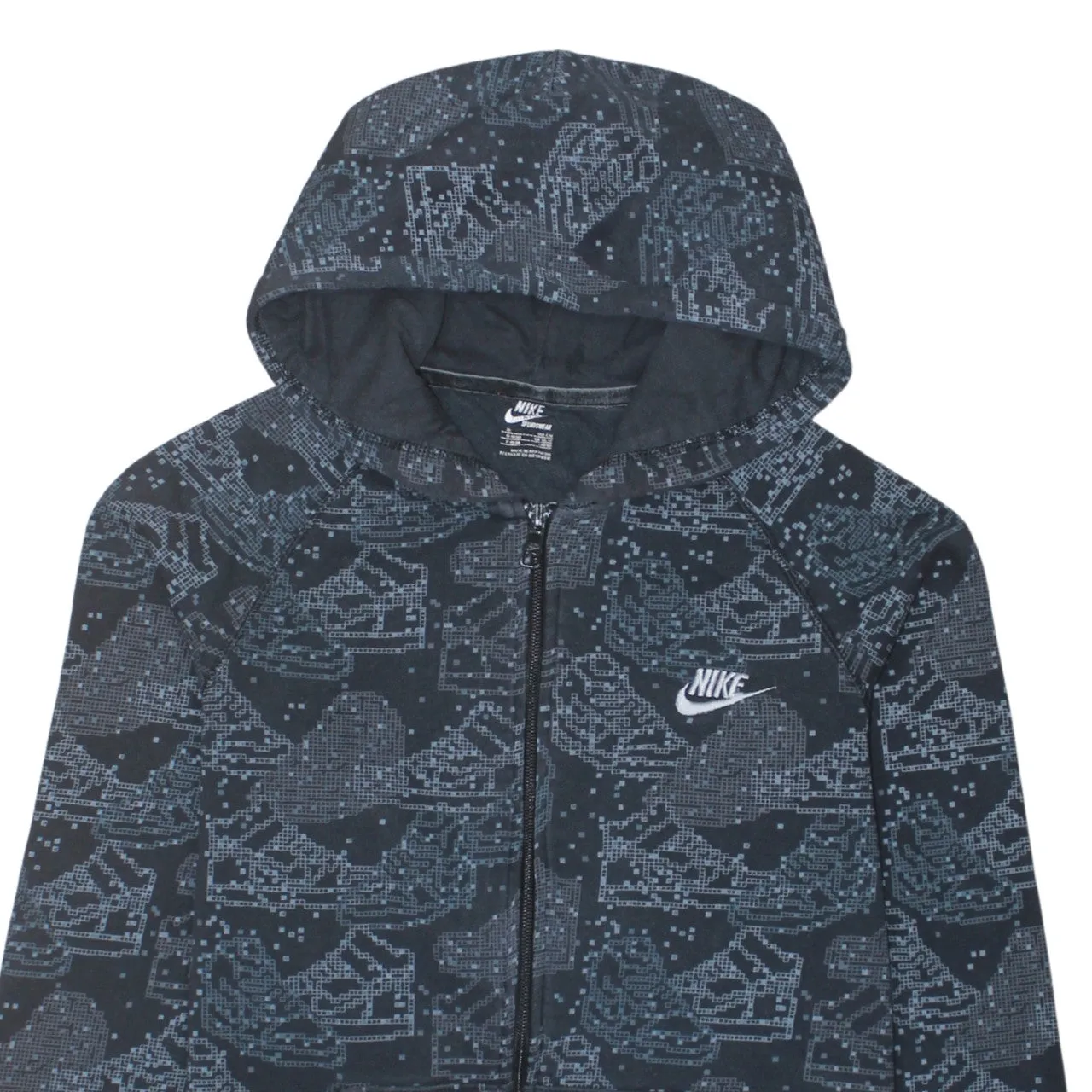 Nike 90's Swoosh Full Zip Up Hoodie XLarge Black sold by Vintage Club product image thumbnail 3