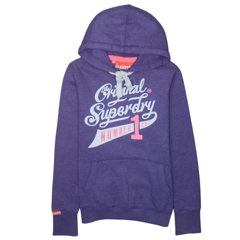 Super Dry 90's Spellout Pullover Hoodie Medium Purple sold by Vintage Club