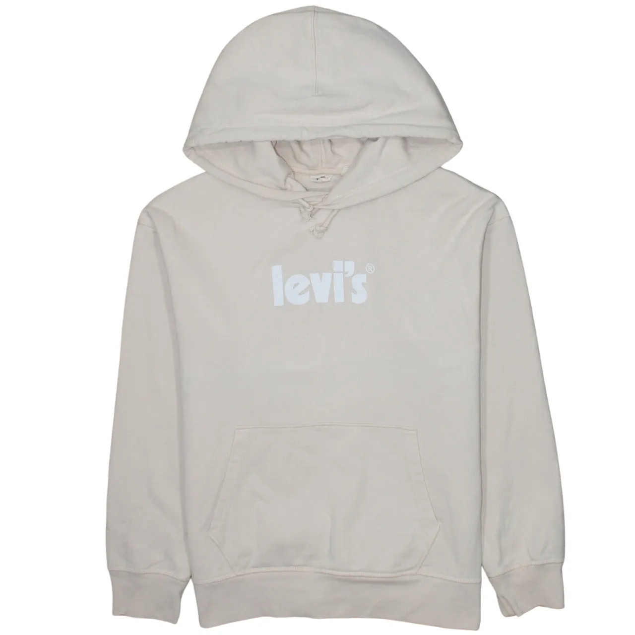 Levi's 90's Spellout Pullover Hoodie Small Beige Cream sold by Vintage Club