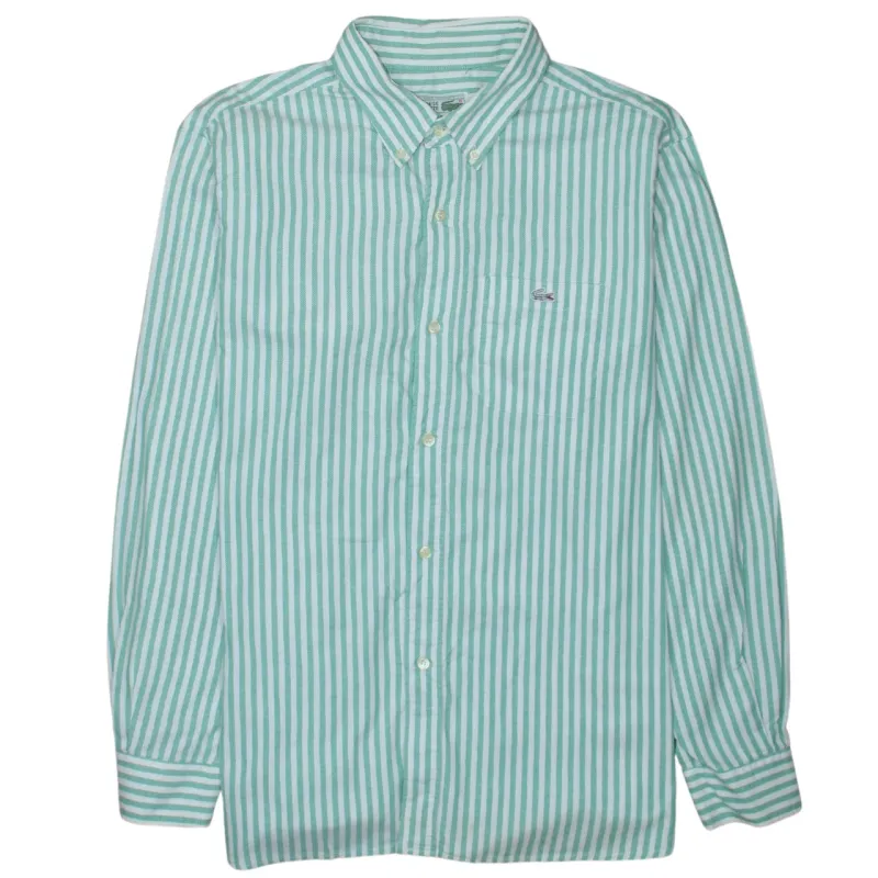 Lacoste 90's Long Sleeve Button Up Shirt Large Green made by Lacoste