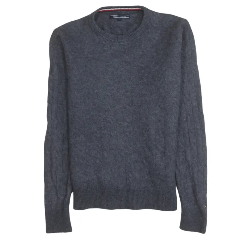 Tommy Hilfiger 90's Plain Crew Neck Sweatshirt Large Grey made by Tommy Hilfiger