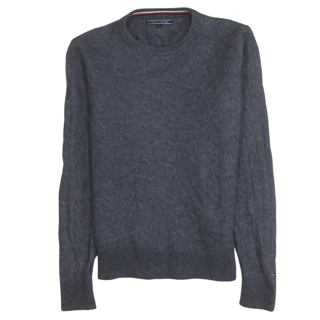 Tommy Hilfiger 90's Plain Crew Neck Sweatshirt Large Grey sold by Vintage Club