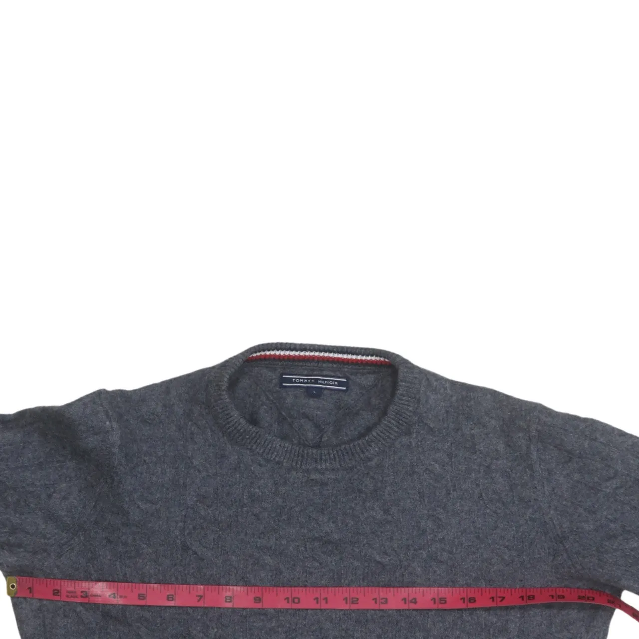 Tommy Hilfiger 90's Plain Crew Neck Sweatshirt Large Grey sold by Vintage Club product image thumbnail 5