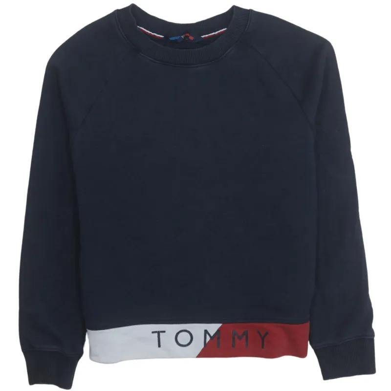 Tommy Hilfiger 90's Plain Crew Neck Sweatshirt Small Navy Blue made by Tommy Hilfiger