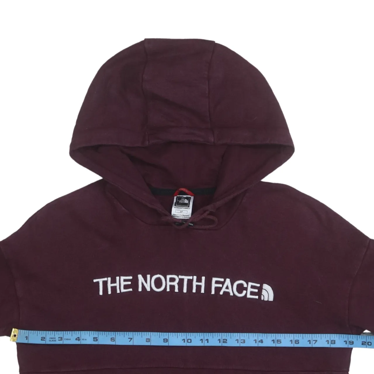 The North Face 90's Spellout Pullover Hoodie Small Burgundy Red sold by Vintage Club product image thumbnail 5