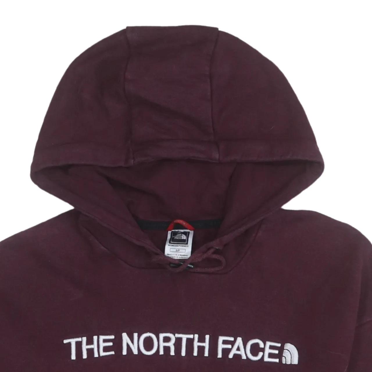 The North Face 90's Spellout Pullover Hoodie Small Burgundy Red sold by Vintage Club product image thumbnail 3