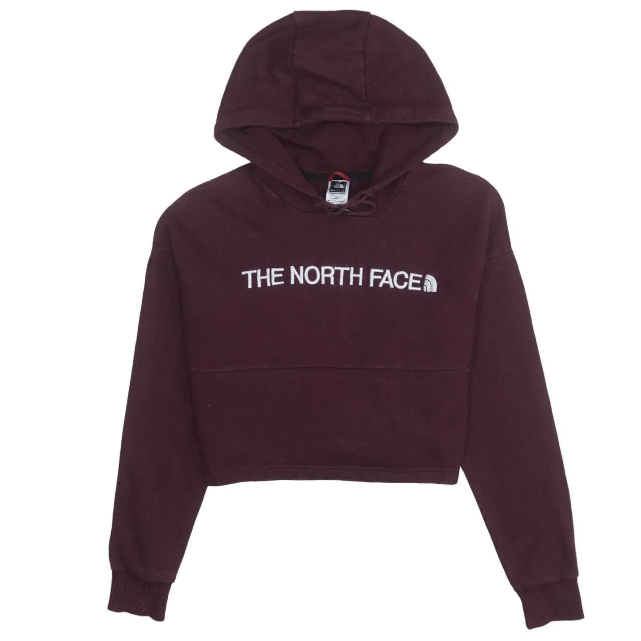 The North Face 90's Spellout Pullover Hoodie Small Burgundy Red sold by Vintage Club