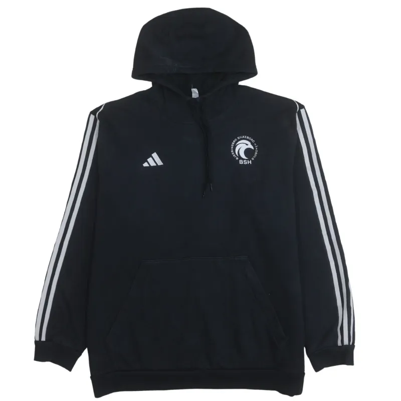 Adidas 90's Striped Sleeve Pullover Hoodie XXLarge (2XL) Black sold by Vintage Club