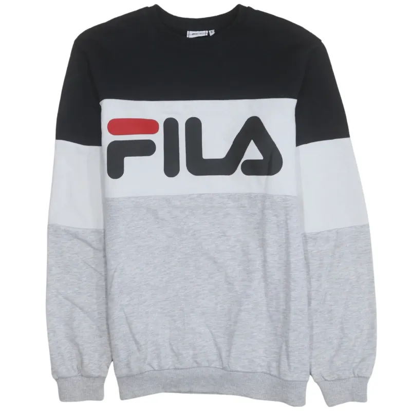 Fila 90's Spellout Crew Neck Sweatshirt Small Black sold by Vintage Club