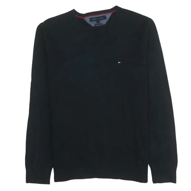 Tommy Hilfiger 90's Lightweight Crew Neck Sweatshirt Large Black made by Tommy Hilfiger