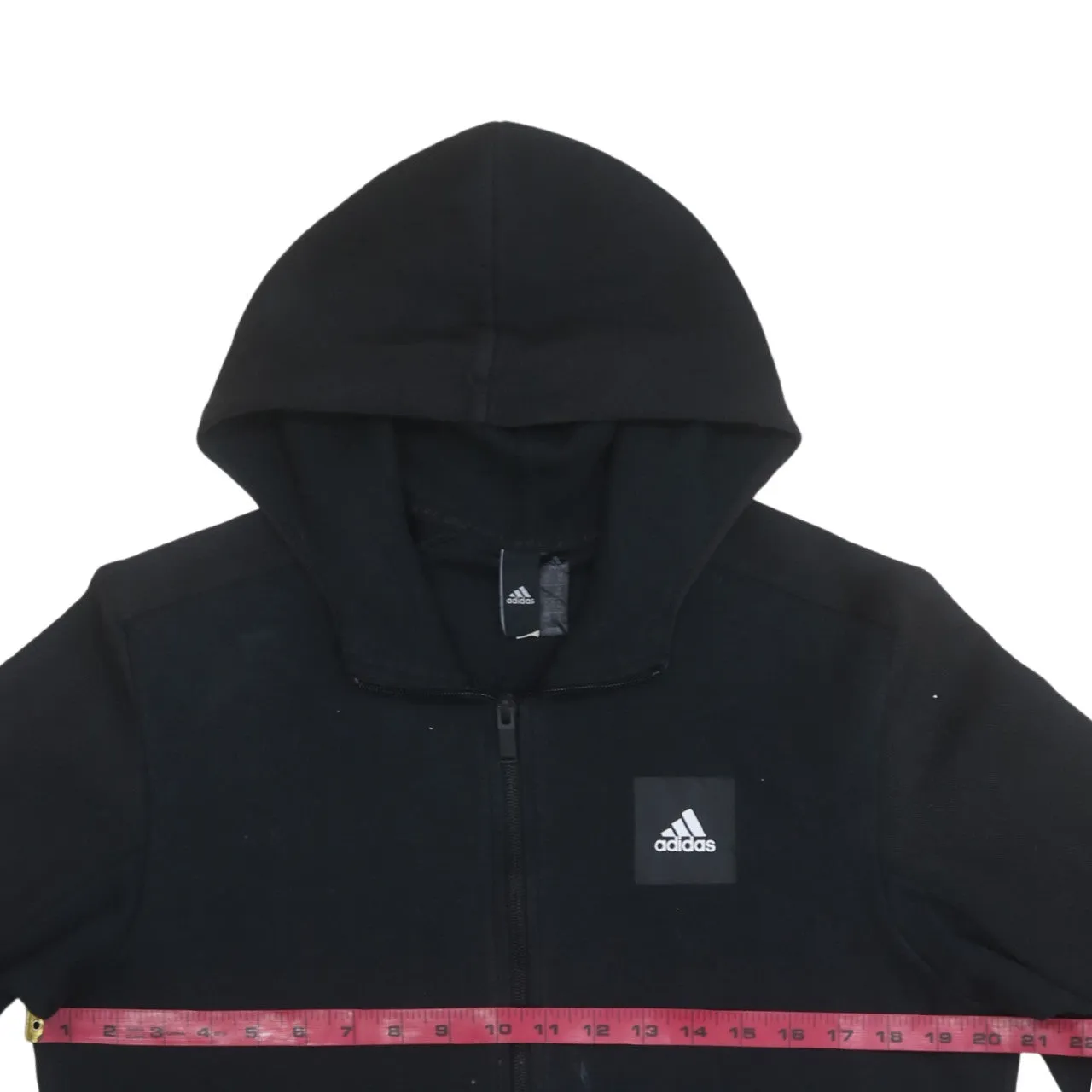 Adidas 90's Drawstring Pockets Full Zip Up Hoodie Medium Black sold by Vintage Club product image thumbnail 5
